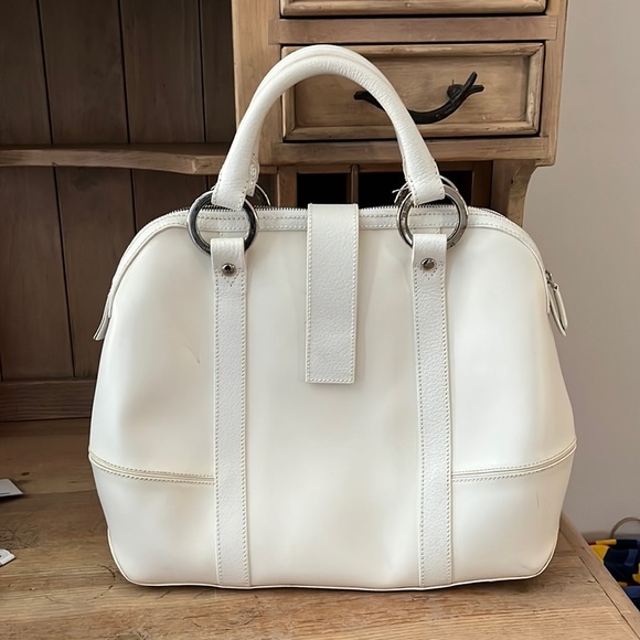 Mark Gill Handbags - Mark Gill Bag Made in Italy Leather Cream Satchel